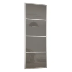 Ellipse Sliding Wardrobe Door 4 Panel Cappuccino Glass With Aluminium Frame (W)914mm