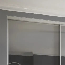 Duo Sliding Wardrobe Door Arctic White Glass / Mirror With Aluminium Frame (W)610mm -Furniture Series Sale 12807025 1254843068745206