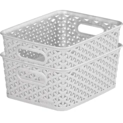 Curver My Style Small Rectangular Plastic Storage Basket - Grey - 4L -Furniture Series Sale 12814407 1084832986992549