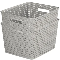 Curver My Style Large Rectangular Plastic Storage Basket - Grey - 18L -Furniture Series Sale 12814518 1964832988641727