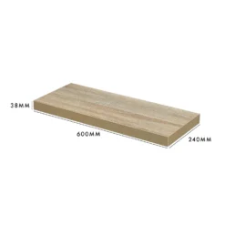 Floating Shelf - Sanoma Oak - 600 X 240 X 38mm -Furniture Series Sale 12822021 3004964085552705
