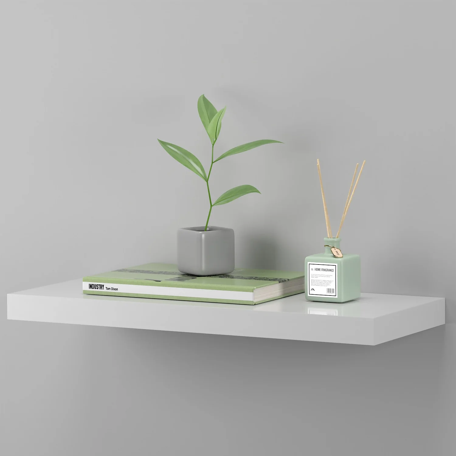 Floating Shelf - White Gloss - 600 X 240 X 38mm 6 Floating Shelf - White Gloss - 600 X 240 X 38mm - Image 4