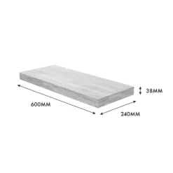 Floating Shelf - Grey Oak - 600 X 240 X 38mm -Furniture Series Sale 12822025 1544976219240217