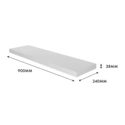 Floating Shelf - White Matt - 900 X 240 X 38mm -Furniture Series Sale 12822045 1944976219299350