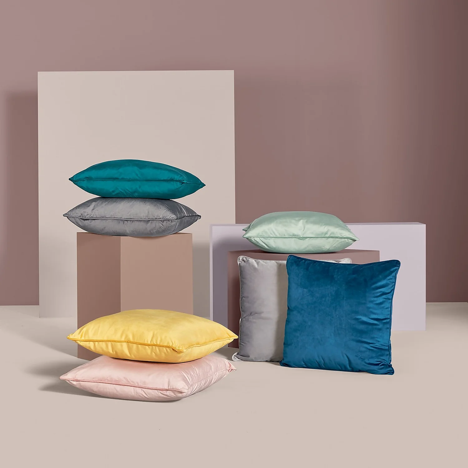 None Large Plain Velvet Cushion - Teal - 58x58cm 4 None Large Plain Velvet Cushion - Teal - 58x58cm - Image 2