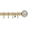 Harrison Drape Ball Cage Finial Curtain Pole - Antique Brass - 2.4m (28mm)