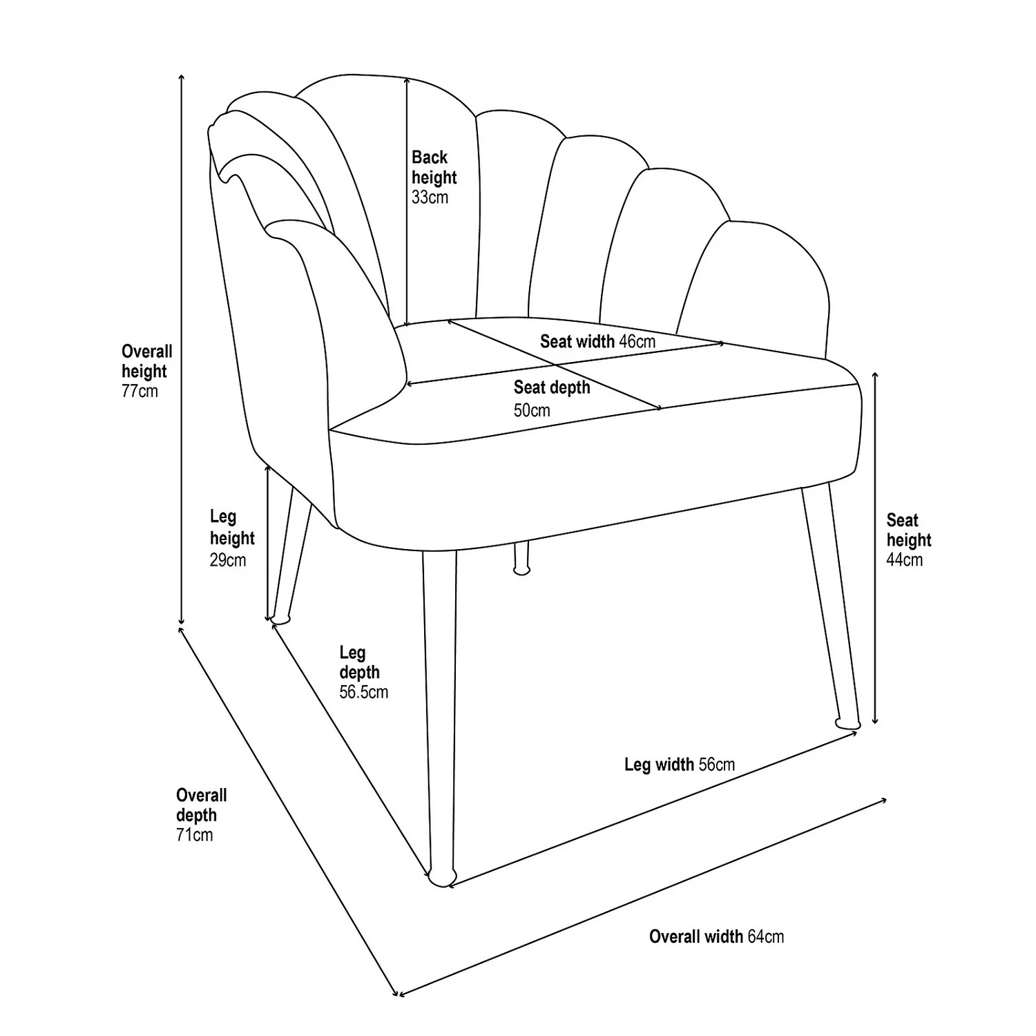 Sophia Scallop Occasional Chair - Cerise 6 Sophia Scallop Occasional Chair - Cerise - Image 4