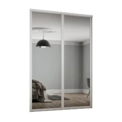 Shaker 2 Door Sliding Wardrobe Kit Mirror With White Frame (W)1145 X (H)2260mm