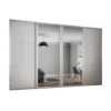 Shaker 4 Door Sliding Wardrobe Kit White Panel / Mirror With White Frame (W)2290 X (H)2260mm -Furniture Series Sale 12835175 8904832136165006
