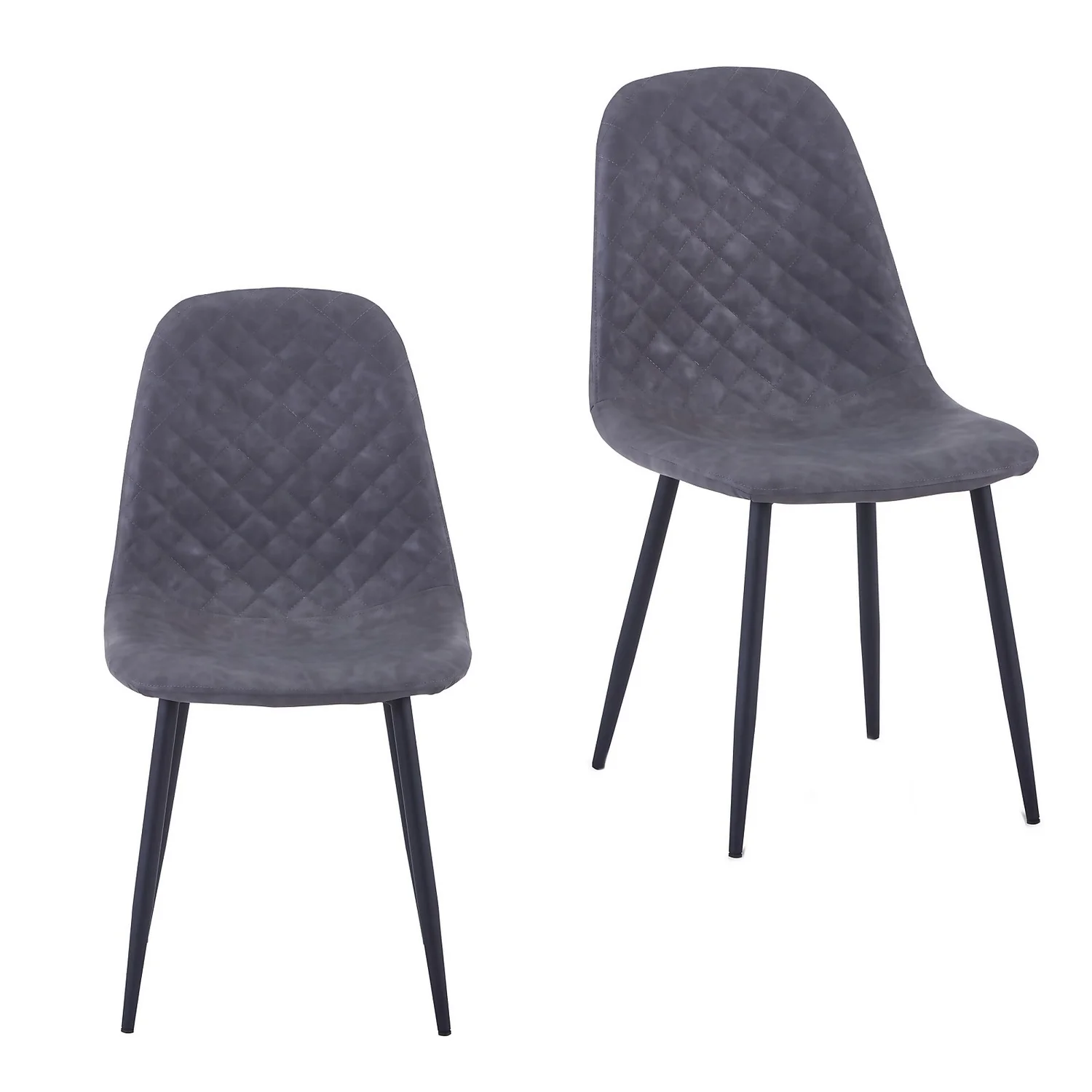Perth Diamond Back Dining Chair - Set Of 2 - Grey 3 Perth Diamond Back Dining Chair - Set Of 2 - Grey