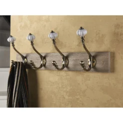 4 Ceramic Antique Brass Hook On Dark Rustic Board -Furniture Series Sale 12839315 5494845859446297