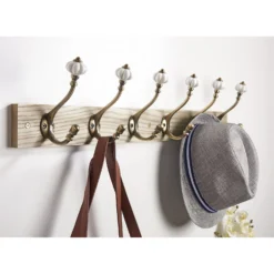 6 Ceramic Antique Brass Hook On Dark Rustic Board -Furniture Series Sale 12839323 7074845859622106
