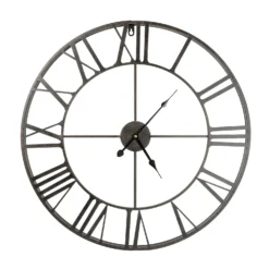 None Metal Wall Clock - Black - 60cm