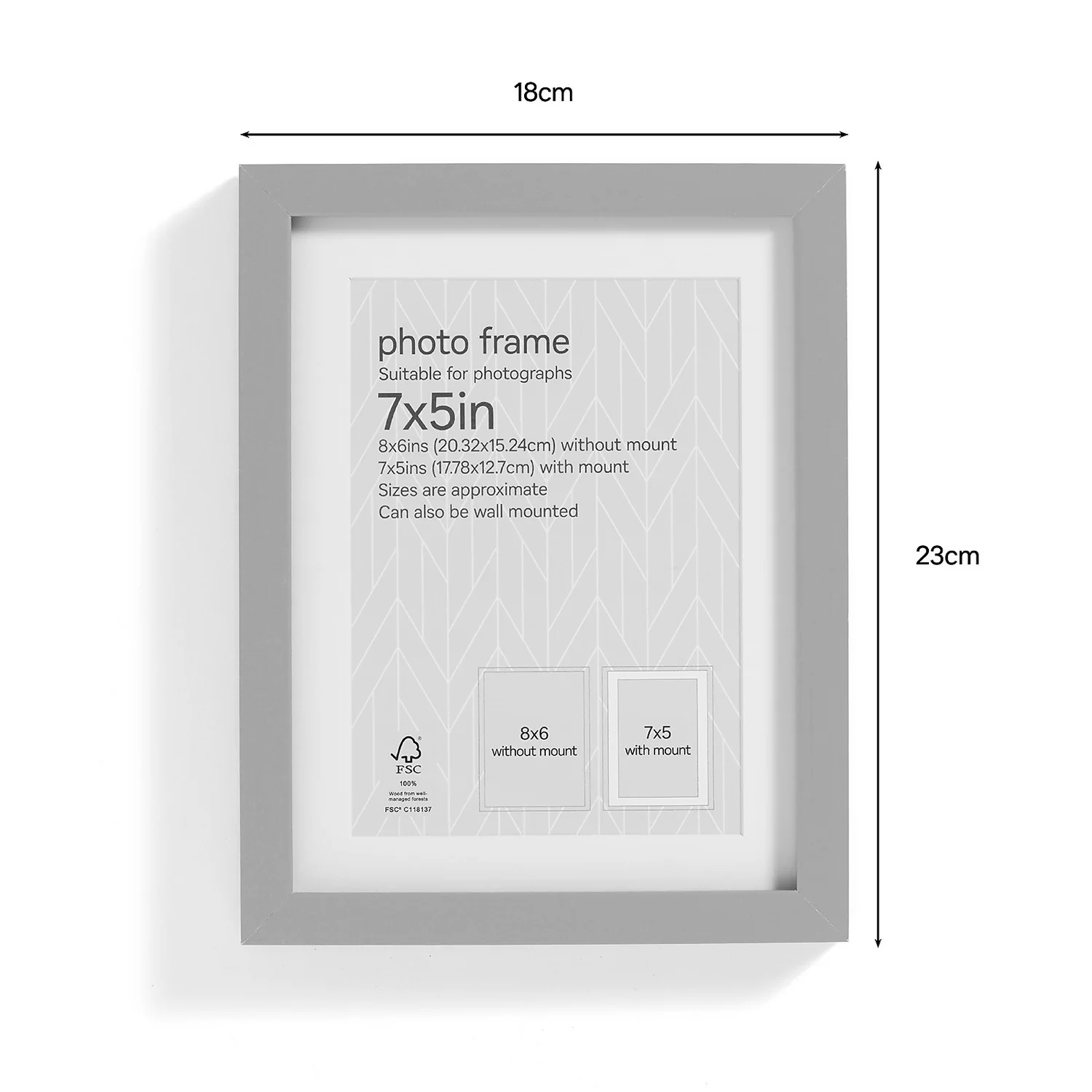 Box Photo Frame - 7x5" - Grey 4 Box Photo Frame - 7x5" - Grey - Image 2