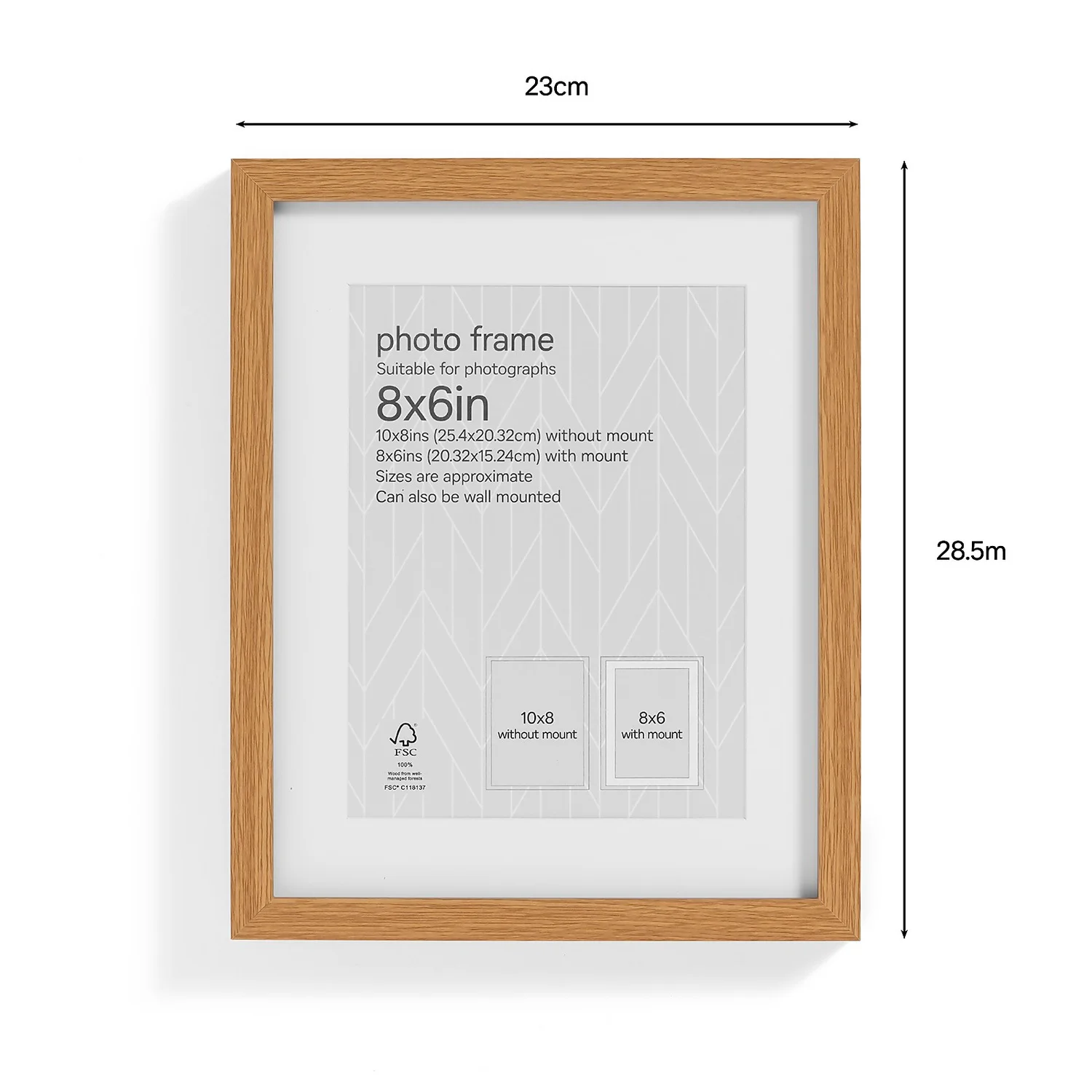 Box Photo Frame - 8x6" - Oak 4 Box Photo Frame - 8x6" - Oak - Image 2