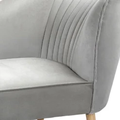 Lara Luxury Velvet Chaise Longue - Silver -Furniture Series Sale 12882862 4144949010227229