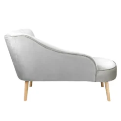 Lara Luxury Velvet Chaise Longue - Silver -Furniture Series Sale 12882862 8814893575365956