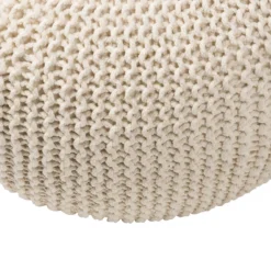 Charles Chunky Knit Pouffe - Cream -Furniture Series Sale 12882880 1564898261798049