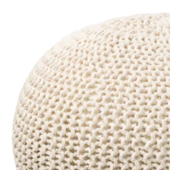 Charles Chunky Knit Pouffe - Cream -Furniture Series Sale 12882880 9484898261778141