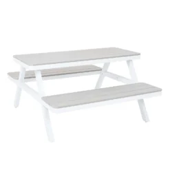 Picnic Bench - White & Grey