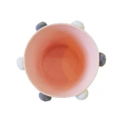 Round Cotton Rope Blush Pom Pom Basket -Furniture Series Sale 12886596 9294857031512957