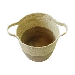 Neutral Corn And Jute Medium Woven Basket -Furniture Series Sale 12886599 1214857031649487