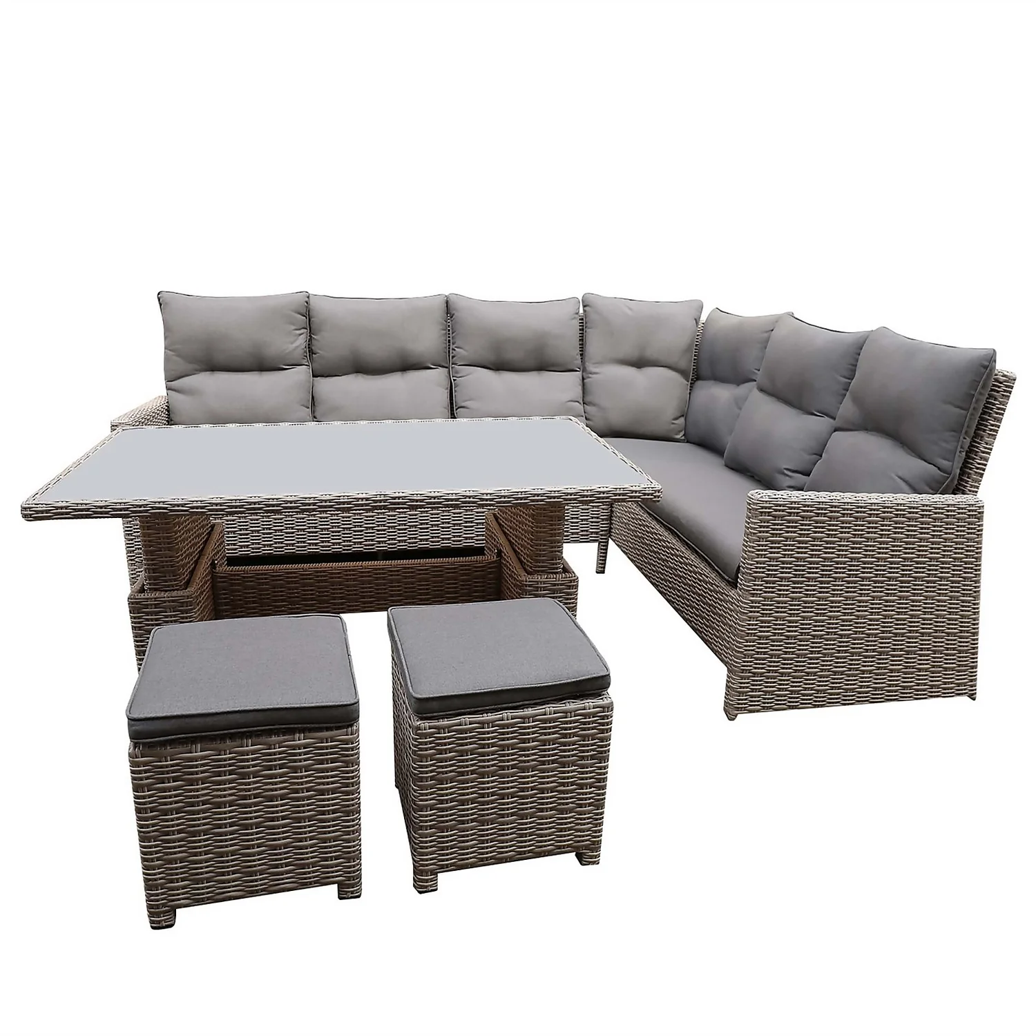 Mortimer Grey Rattan Garden Corner Sofa Set 5 Mortimer Grey Rattan Garden Corner Sofa Set - Image 3