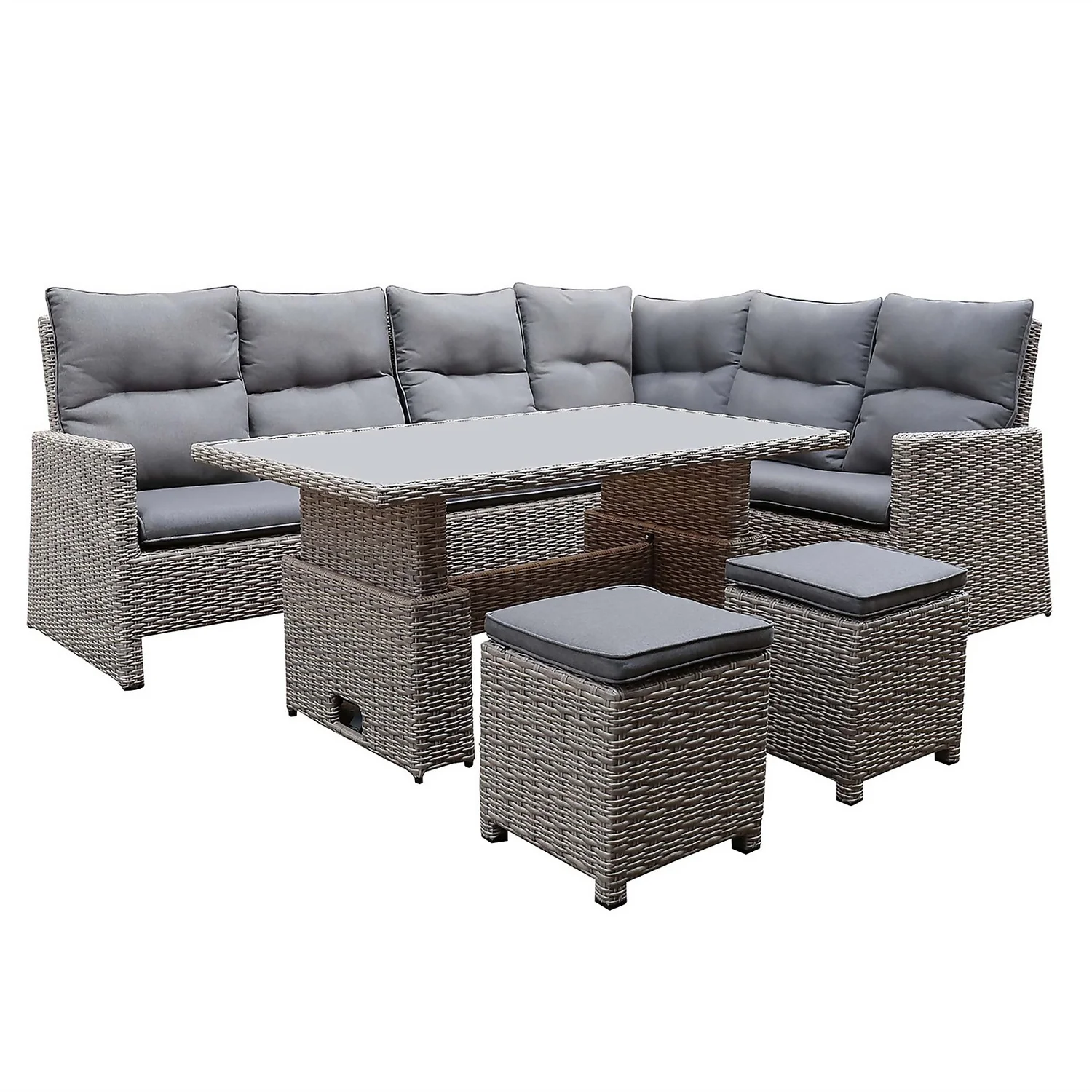 Mortimer Grey Rattan Garden Corner Sofa Set 4 Mortimer Grey Rattan Garden Corner Sofa Set - Image 2