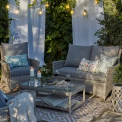 Florence 4 Seater Grey Rattan Garden Sofa Set -Furniture Series Sale 12887803 6295061787155885