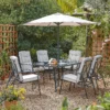 Rowly 6 Seater Garden Dining Set With Parasol -Furniture Series Sale 12887808 8875027610824553