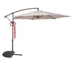 None 3m Overhanging Parasol - Light Grey -Furniture Series Sale 12888566 1274966185559530