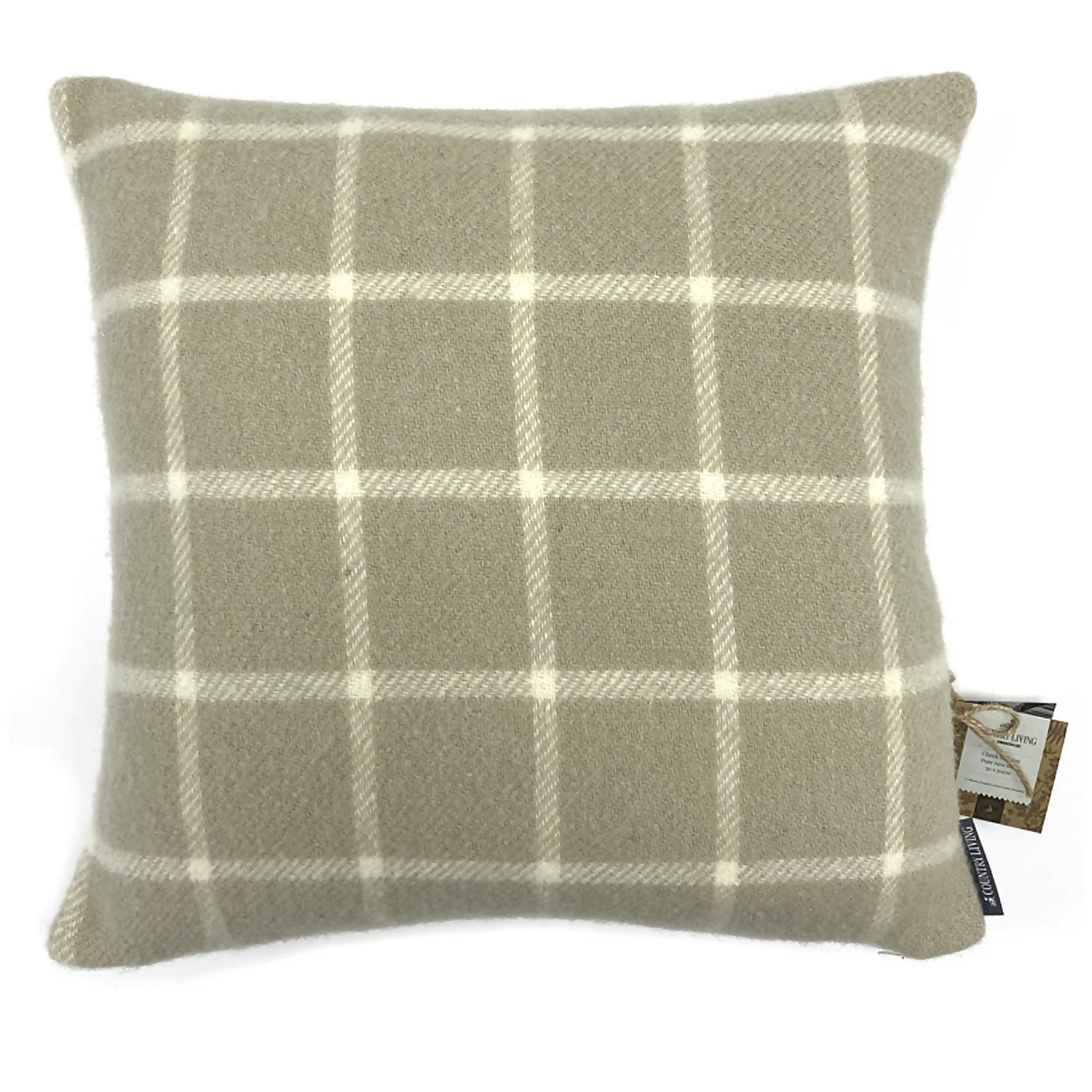 Country Living Wool Check Cushion - 50x50cm - Latte 3 Country Living Wool Check Cushion - 50x50cm - Latte