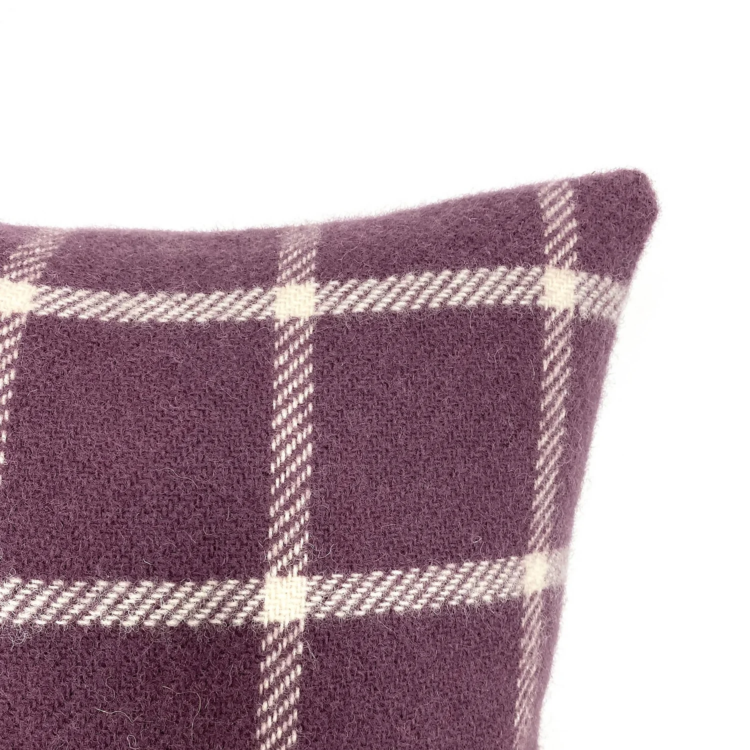 Country Living Wool Check Cushion - 50x50cm - Grape 4 Country Living Wool Check Cushion - 50x50cm - Grape - Image 2