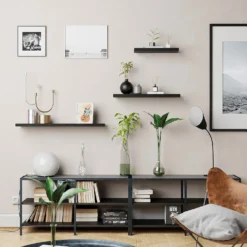 Flexi Storage Decorative Shelving Floating Shelf Black Oak 600x38x240mm -Furniture Series Sale 12889893 7684885494809133