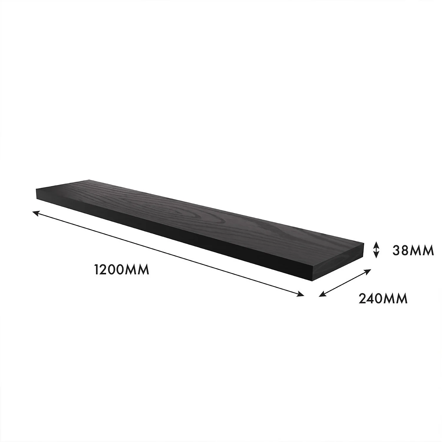 Flexi Storage Decorative Shelving Floating Shelf Black Oak 1200x38x240mm 7 Flexi Storage Decorative Shelving Floating Shelf Black Oak 1200x38x240mm - Image 5