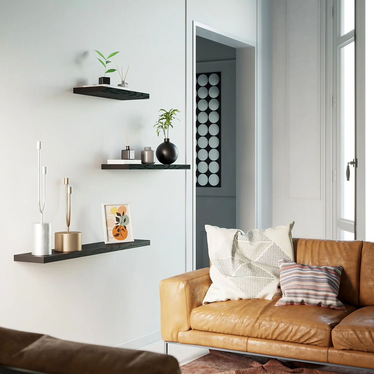 Flexi Storage Decorative Shelving Floating Shelf Black Oak 1200x38x240mm 5 Flexi Storage Decorative Shelving Floating Shelf Black Oak 1200x38x240mm - Image 3