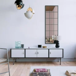 Black Metal Rectangle Window Pane Leaning Mirror - 150x50cm -Furniture Series Sale 13031833 6844893868642896