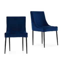 Ava Velvet Dining Chair - Set Of 2 - Navy