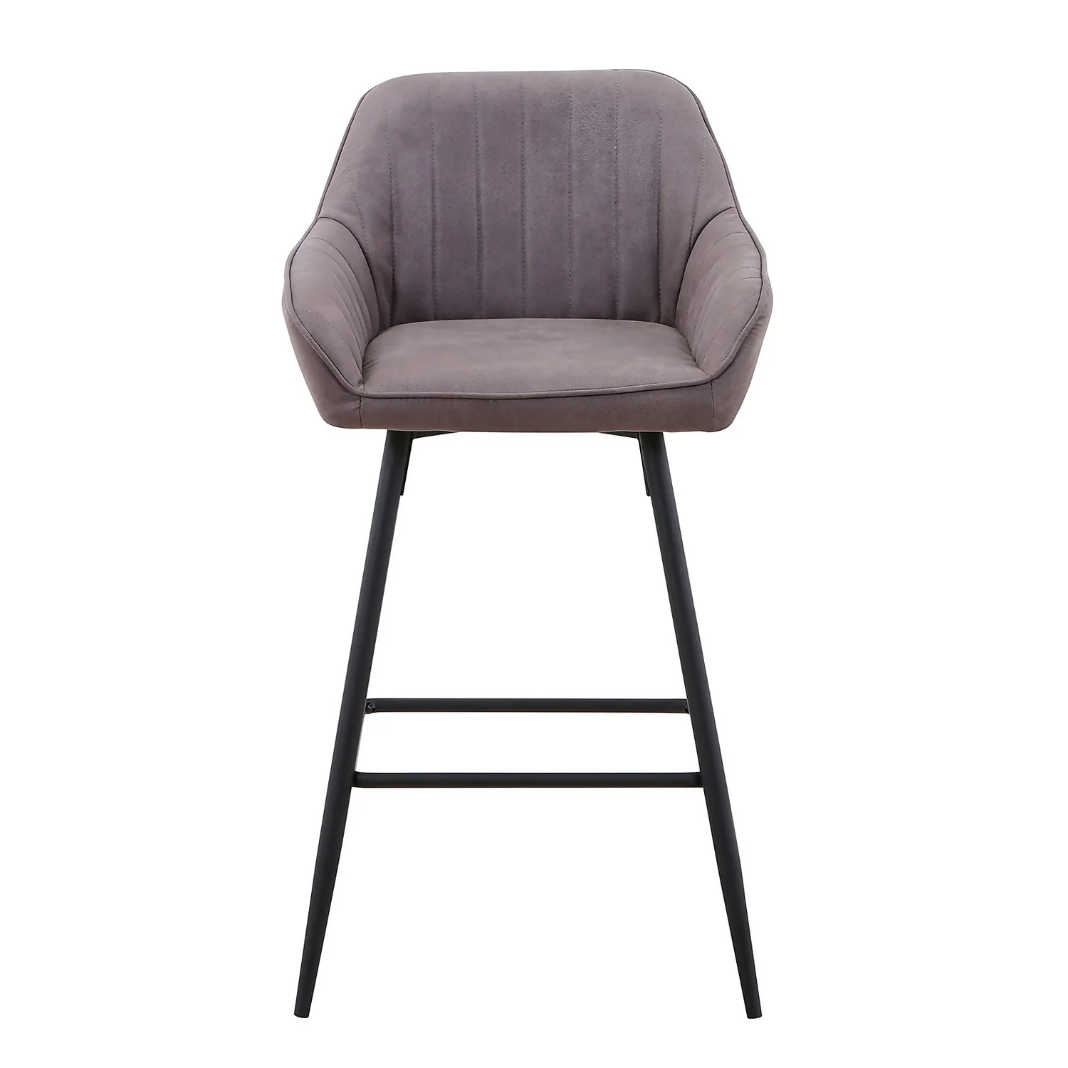 Archer Faux Leather Bar Stool - Elephant Grey 4 Archer Faux Leather Bar Stool - Elephant Grey - Image 2