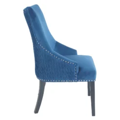 Annabelle Pleated Back Velvet Dining Chairs - Set Of 2 - Navy -Furniture Series Sale 13223766 1044926476936469