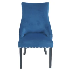 Annabelle Pleated Back Velvet Dining Chairs - Set Of 2 - Navy -Furniture Series Sale 13223766 2144926476902767