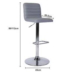 Chet Height Adjustable Faux Leather Bar Stool - Grey -Furniture Series Sale 13223770 2014927306672266