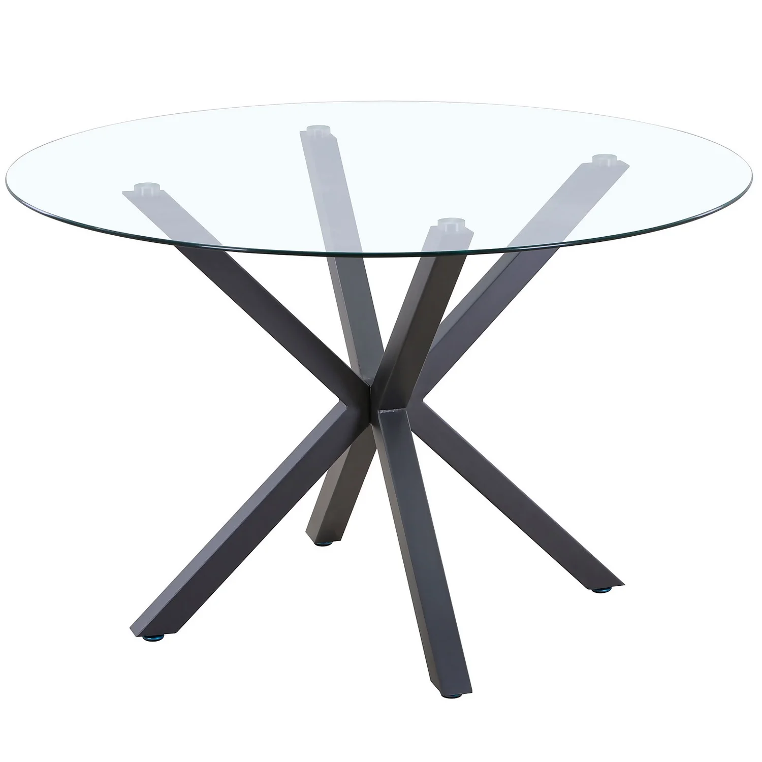 Ludlow Round Glass Dining Table - Charcoal 3 Ludlow Round Glass Dining Table - Charcoal
