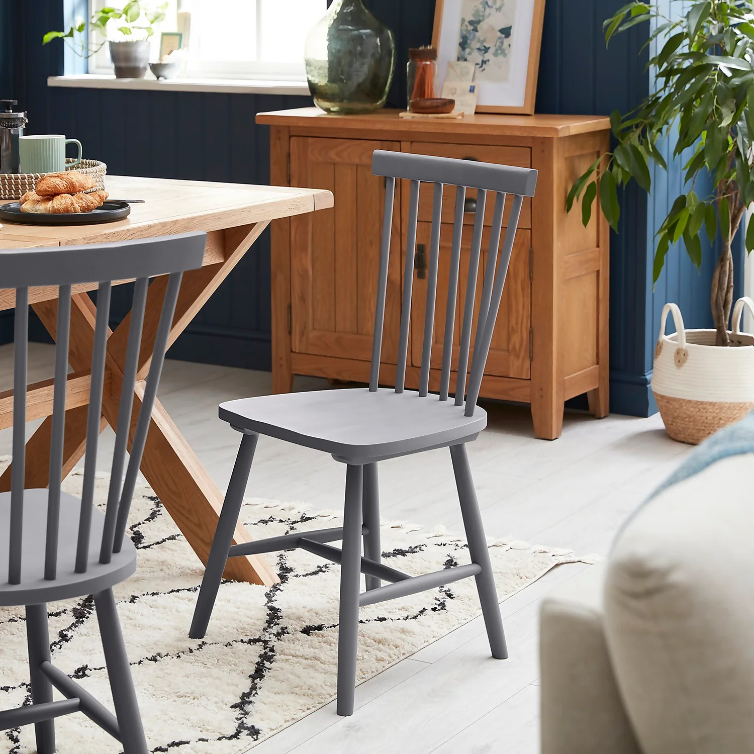 The Spindle Chair - Set Of 2 - Charcoal 4 The Spindle Chair - Set Of 2 - Charcoal - Image 2