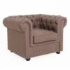 Chesterfield Faux Leather Armchair - Tan -Furniture Series Sale 13514410 1195036616364605