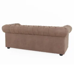 Chesterfield Faux Leather 3 Seater Sofa - Tan -Furniture Series Sale 13514413 6434961771222784
