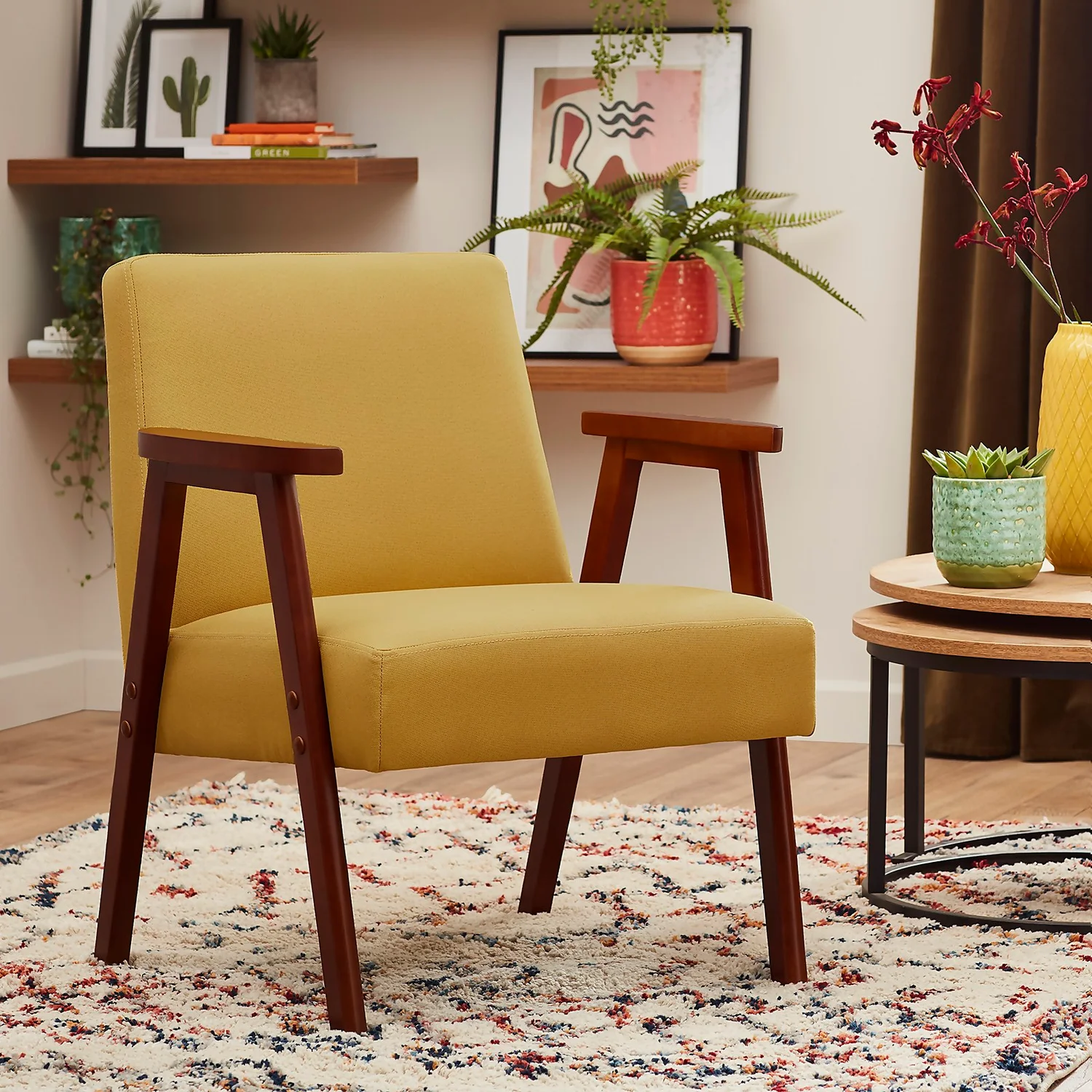 Alex Mid Century Armchair - Ochre 4 Alex Mid Century Armchair - Ochre - Image 2