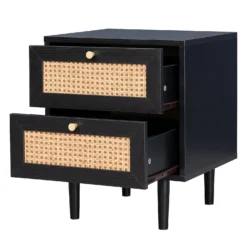 Kubu Rattan 2 Drawer Side Table - Black -Furniture Series Sale 13633731 7614974471705873