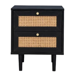 Kubu Rattan 2 Drawer Side Table - Black -Furniture Series Sale 13633731 7764974471735024