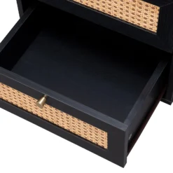 Kubu Rattan 2 Drawer Side Table - Black -Furniture Series Sale 13633731 9394974471800157